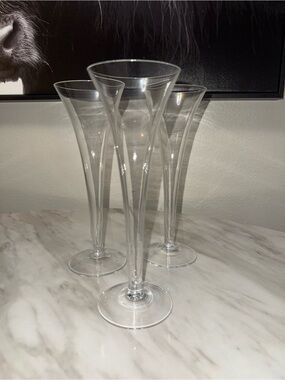 Colony Celebration Hollow Stem Champagne Flutes set of 3 vintage